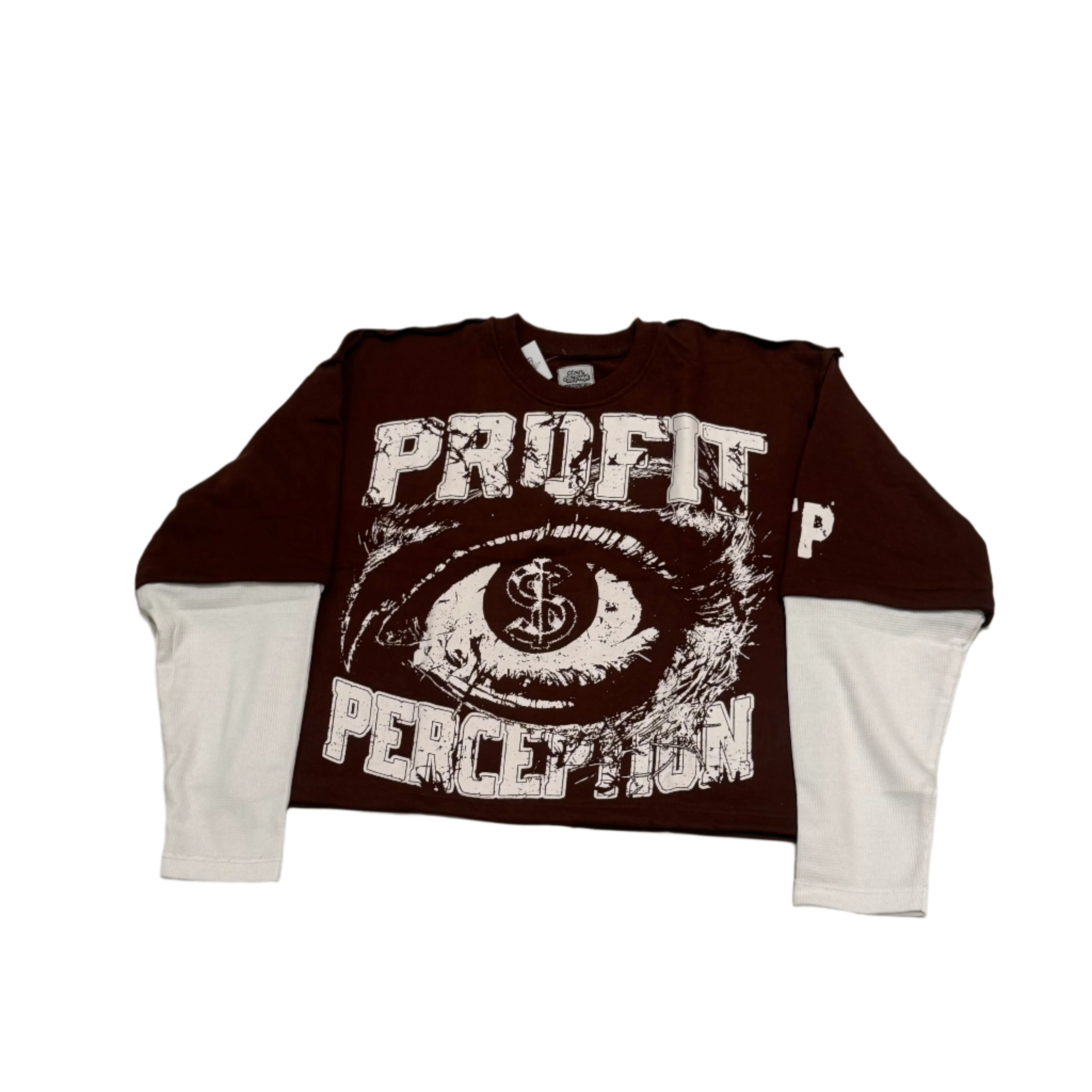 Profit Perception T Shirt (Brown & White)