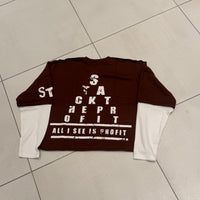 Profit Perception T Shirt (Brown & White)