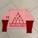 Profit Perception T Shirt (Pink & Red)