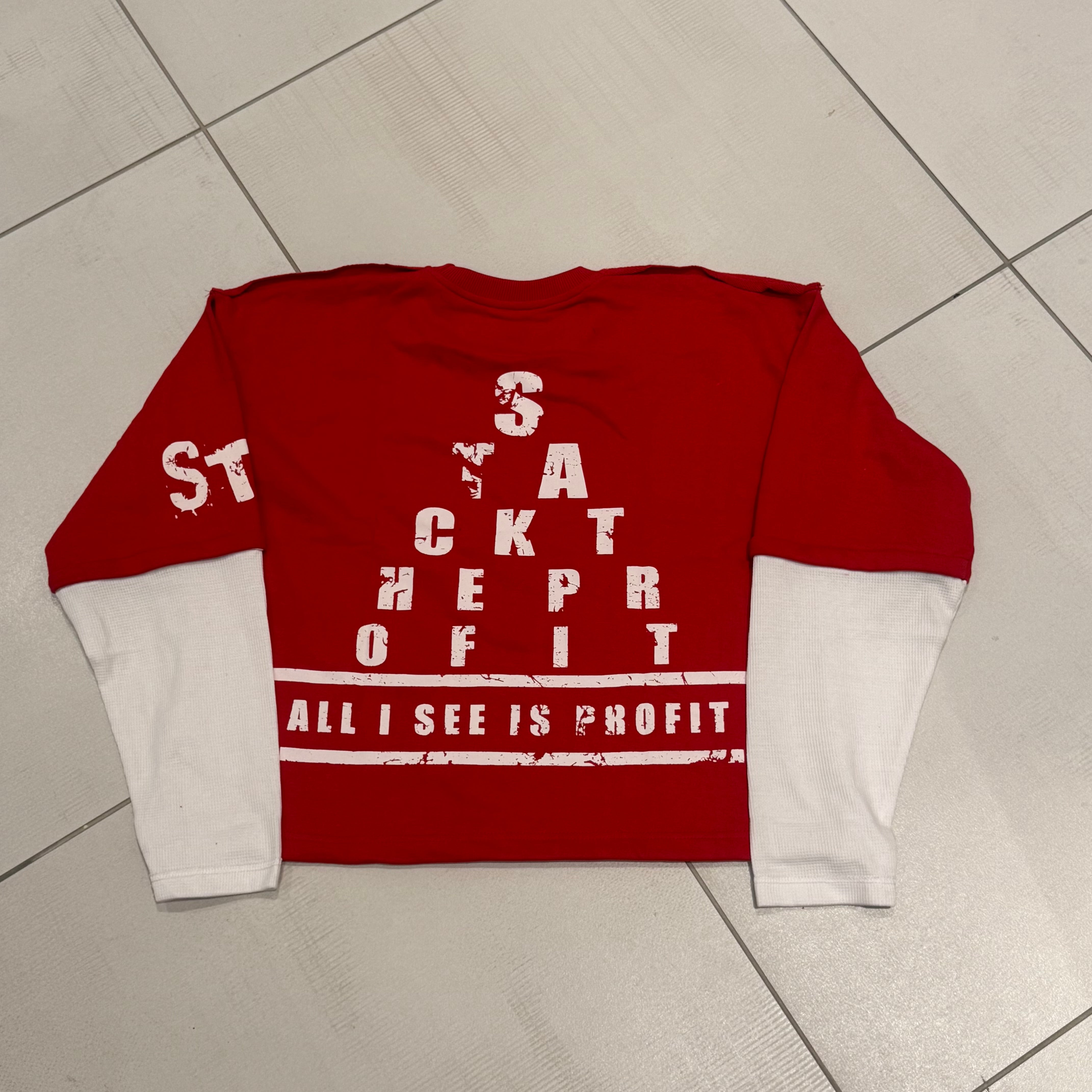 Profit Perception T Shirt (Red & White)