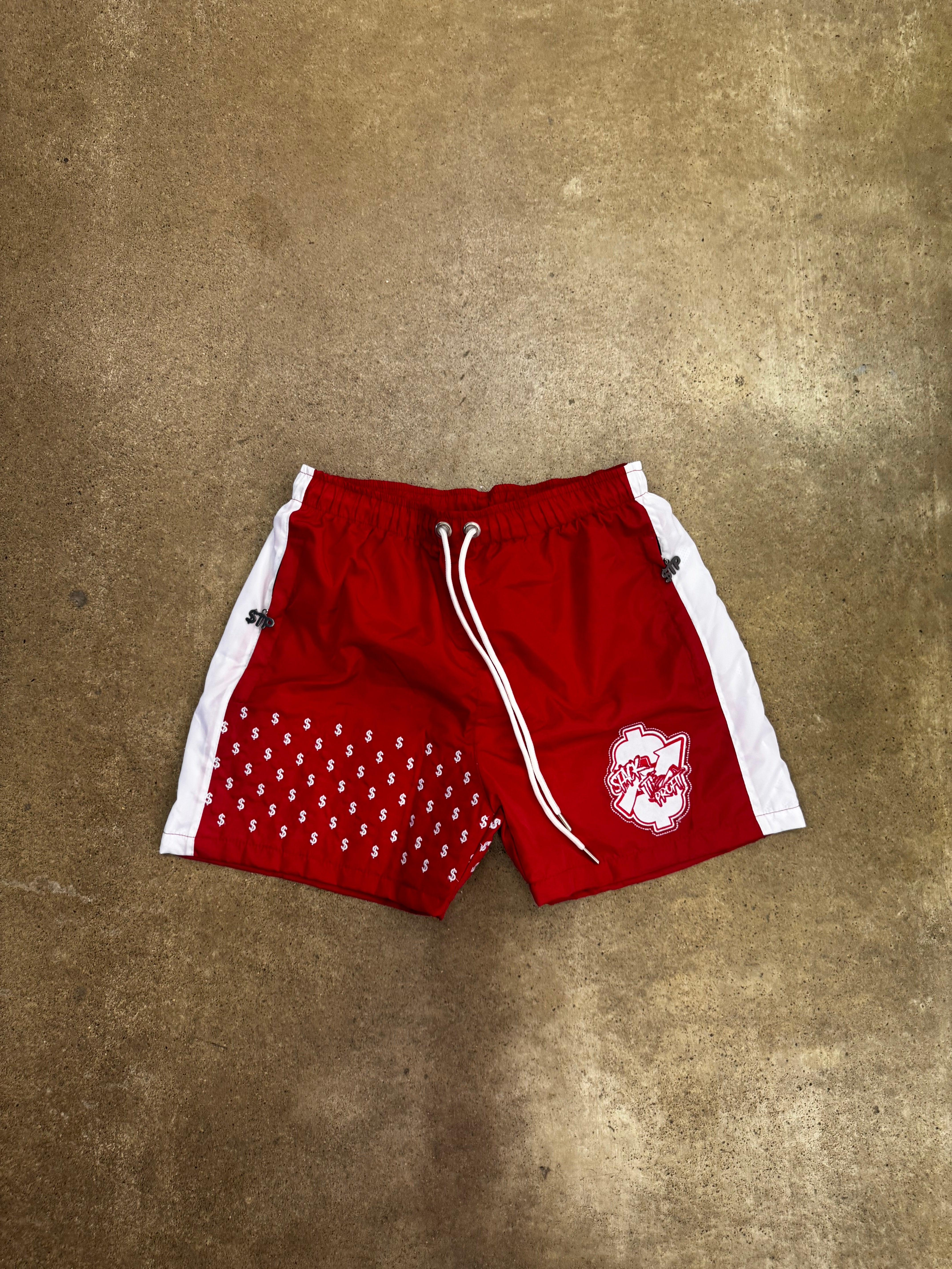 Red/White Signature Windbreaker Shorts